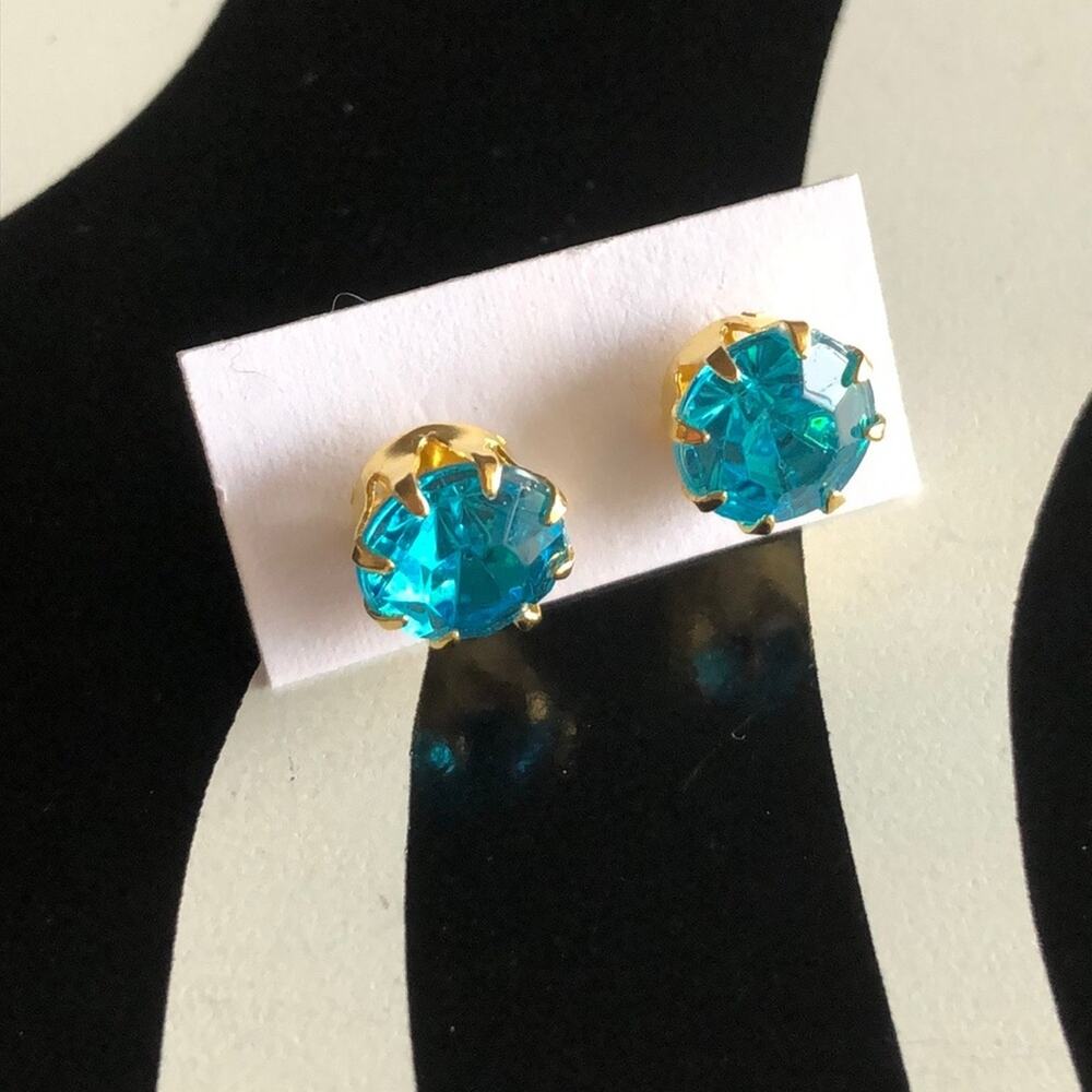 4 for $20 Light Blue and Gold Stud Earrings